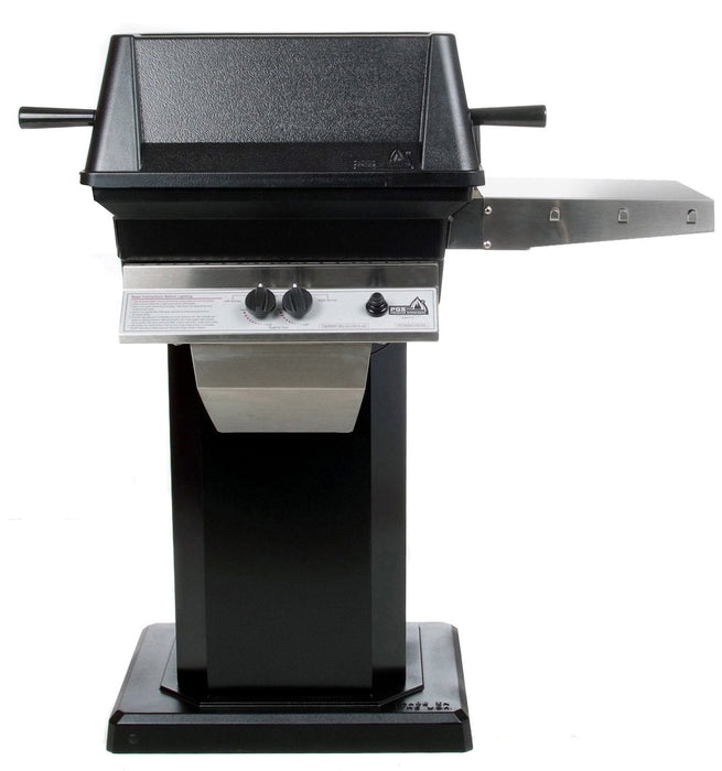 PGS A-Series A30NG 20 Inch Natural Gas Outdoor Patio Gas Grill Head on AB PED Aluminum Pedestal Kit and ANB Black Stationary Base