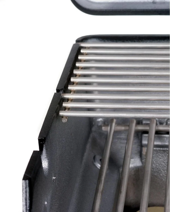 PGS A-Series A40NG 26 Inch Natural Gas Outdoor Patio Gas Grill Head on AS PED Stainless Steel Pedestal Kit and ANB Black Stationary Base
