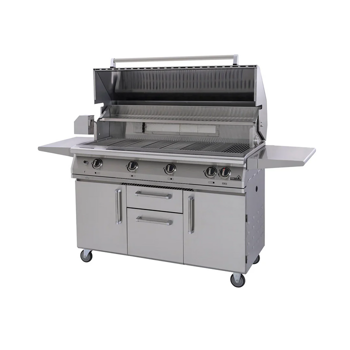 PGS Legacy Series S48RNG Big Sur 51 Inch Natural Gas Outdoor Patio Gas Grill Head Gourmet on S48CART Wheeled Cart Base