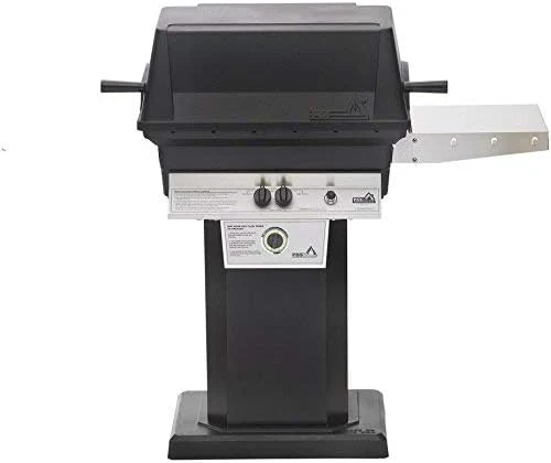 PGS T-Series T30NG 20 Inch Natural Gas Outdoor Patio Gas Grill Head with Timer on AB PED Aluminum Pedestal Kit and ANB Black 