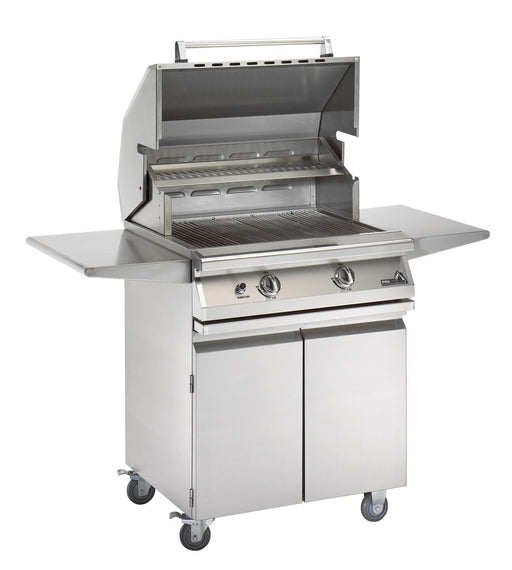 PGS Legacy Series S27NG Newport 30 Inch Natural Gas Outdoor Patio Gas Grill Head on S27CART Stainless Steel Wheeled Cart Base