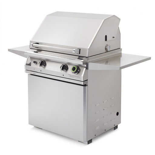 PGS Legacy Series S27TNG Newport 30 Inch Natural Gas Outdoor Patio Gas Grill Head Gourmet with Timer on S27NPED Permanent Pedestal