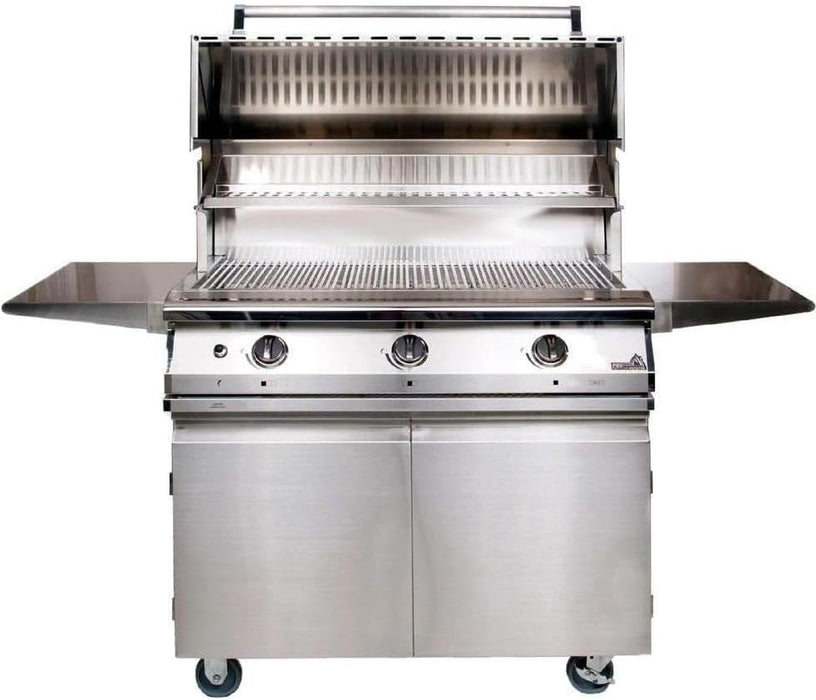 I22PGS Legacy Series S36LP Pacifica 39 Inch Liquid Propane Outdoor Patio Gas Grill Head on S36CART Stainless Steel Wheeled Cart Base