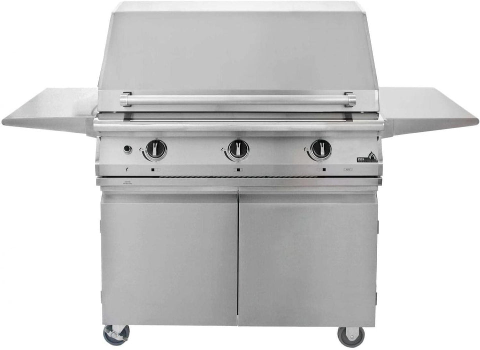 PGS Legacy Series S36NG Pacifica 39 Inch Natural Gas Outdoor Patio Gas Grill Head on S36CART Wheeled Cart Base