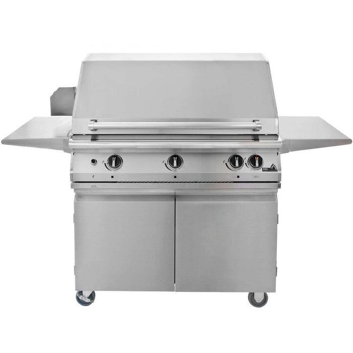 PGS Legacy Series S36RLP Pacifica 39 Inch Liquid Propane Outdoor Patio Gas Grill Head Gourmet on S36CART Wheeled Cart Base