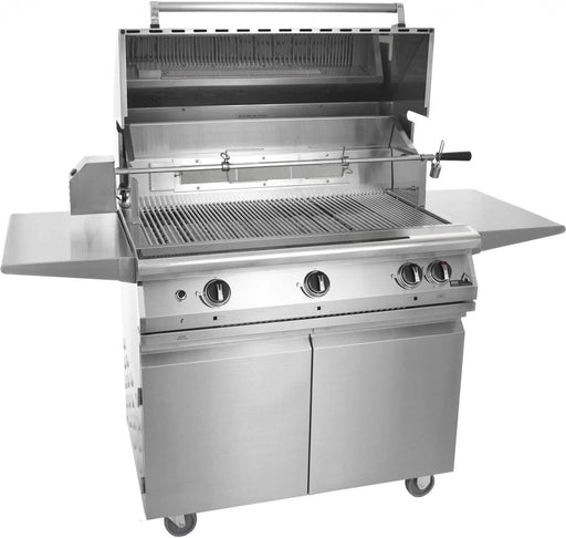 PGS Legacy Series S36RNG Pacifica 39 Inch Natural Gas Outdoor Patio Gas Grill Head Gourmet on S36CART Wheeled Cart Base