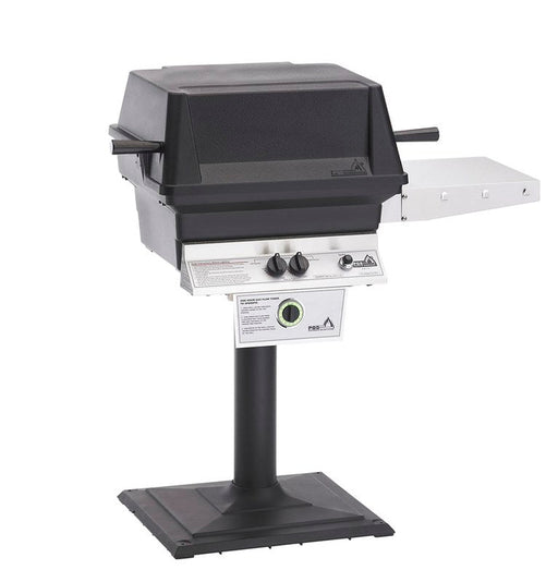 PGS T-Series T30LP 20 Inch Liquid Propane Outdoor Patio Gas Grill Head with Timer on AMPB Black Stationary Mounting Post