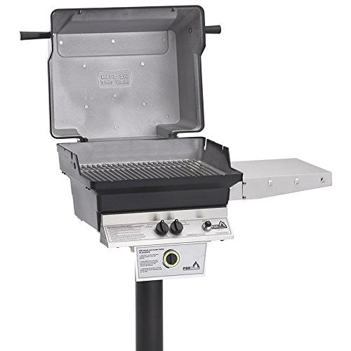 PGS T-Series T30LP 20 Inch Liquid Propane Outdoor Patio Gas Grill Head with Timer on AMPB Black Stationary Mounting Post