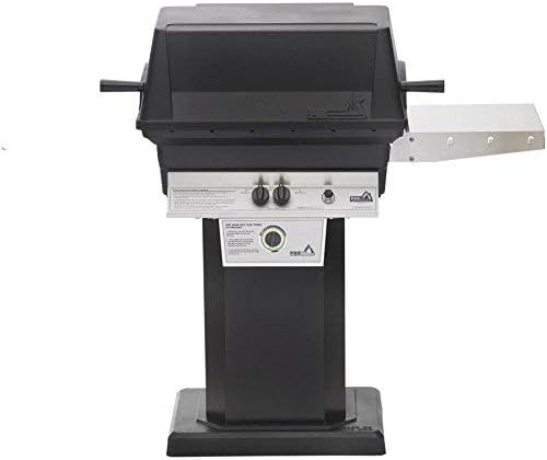 PGS T-Series T30NG 20 Inch Natural Gas Outdoor Patio Gas Grill Head with Timer on AB PED Aluminum Pedestal Kit and ANB Black Stationary Base
