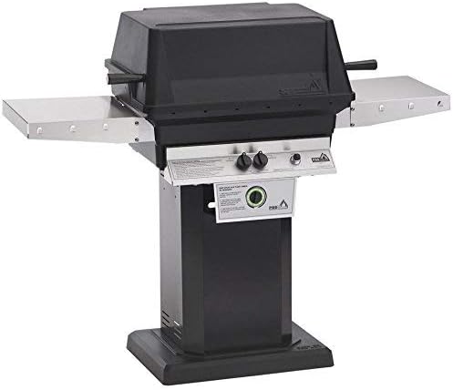 PGS T-Series T40LP 26 Inch Liquid Propane Outdoor Patio Gas Grill Head with Timer on AB PED Aluminum Pedestal Kit and ANB Black Stationary Base