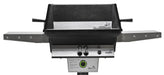 PGS T-Series T40NG 26 Inch Natural Gas Outdoor Patio Gas Grill Head with Timer on APP Black Permanent Mounting Post